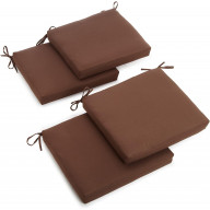 Blazing Needles Twill 19-Inch by 20-Inch by 3-1/2-Inch Zippered Cushions, Chocolate, Set of 4 each pack (Pack of 3)
