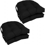 Blazing Needles Solid Twill U-Shaped Tufted Chair Cushions, Set of 4 each pack, 16