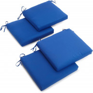 Blazing Needles Twill 19-Inch by 20-Inch by 3-1/2-Inch Zippered Cushions, Royal Blue, Set of 4 each pack (Pack of 2)