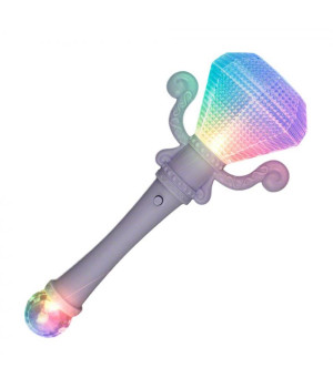 Color Changing Diamond Jewel Scepter Wand with Projecting Crystal Ball