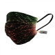 USB Fiber Optic Light Up Multicolor Face Mask in Black Rectangle Fabric
