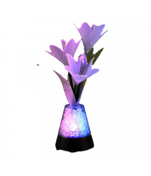 Fiber Optic Flowers with Light Up Gemstones Centerpiece USB