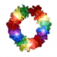 Light Up Rainbow Hawaiian Stretch Flower Crown