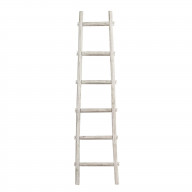 Transitional Style Wooden Decor Ladder with 6 Steps, White