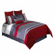8 Piece King Comforter Set with Printed Trellis Pattern, Red