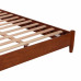 Queen Platform Bed with Panel Headboard, Cherry Brown