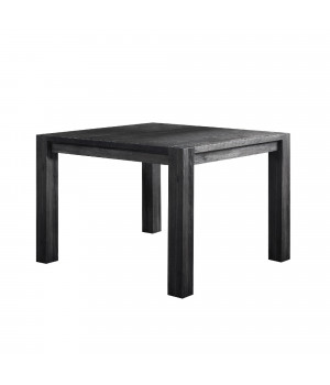 54 Inch Pim Acacia Wood Counter Table, Thick Block Legs, Graphite Gray
