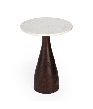 Butler Specialty Company, Julia Marble Pedestal End Table, Brown