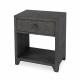 Butler Specialty Company Bar Harbor Raffia 1 Drawer Nightstand, Charcoal