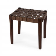 Butler Specialty Company, Kerry Leather Woven Stool, Brown