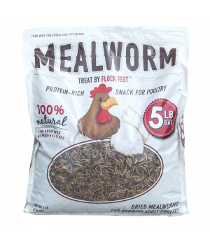 Buffalo Outdoor Dried Mealworms for Chickens, Wild Birds, Ducks, and Small Pets, 20 Lbs, Four 5 Lbs Bags