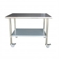 Sportsman Series Stainless Steel Work Table with Casters 24 x 48 Inches