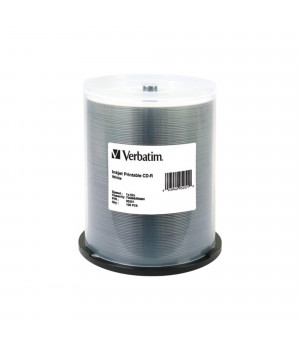 VERBATIM CD-R INKJET 100PK 700MB/52X SPIN-WHT, 100CT yield