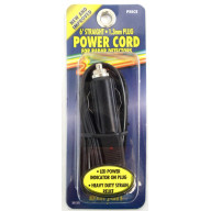 BARJAN 6' STRAIGHT WIRE POWER CORD WITH CIGARETTE PLUG AND 1.3MM RIGHT ANGLE CONNECTOR