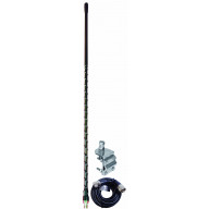 ACCESSORIES UNLIMITED - 4 FOOT BLACK SINGLE 3-WAY SO239 MIRROR MOUNT CB ANTENNA KIT WITH 9' COAX CABLE & PL259 CONNECTOR
