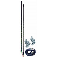 ACCESSORIES UNLIMITED - 2 FOOT BLACK DUAL CB ANTENNA KIT WITH 3-WAY SO239 MIRROR MOUNTS & 9' COAX CABLE & PL259 CONNECTORS