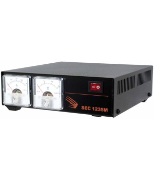 SAMLEX SEC1235M - 30 AMP AC-DC SWITCHING DESKTOP POWER SUPPLY WITH DUAL (AM & VOLT ) METERS & REAR BINDING POSTS