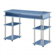 Designs2Go No Tools Student Desk with Charging Station - BLUE