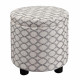 Designs4Comfort Round Accent Storage Ottoman with Reversible Tray Lid