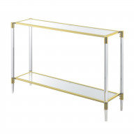 Royal Crest 2 Tier Acrylic Glass Console Table