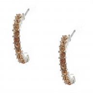 Bridal Jewelry Silver Light Colorado Semi Hoop Earrings