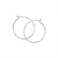 Silver Crystal Rhinestone Small Hoop Earrings