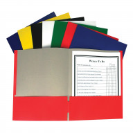 Recycled Two-Pocket Paper Portfolios, Assorted (Set of 100 Folders)