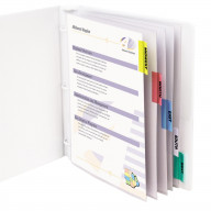 Polypropylene Sheet Protector with Index Tabs, Assorted Color Tabs, 11 x 8 1/2, 5/ST (Set of 12 ST)