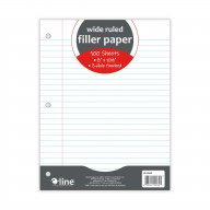 Filler Paper, Wide Ruled, 8 x 10-1/2, 100/Pack (Set of 36 PK)