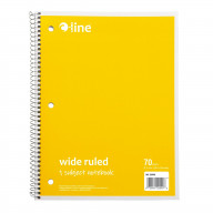 1-Subject Notebook, Wide Ruled, Yellow, 1/EA (Set of 48 EA)