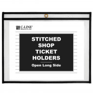 Shop ticket holders, Stitched, both sides clear, Open long side, 12 x 9, 25/BX, 49912
