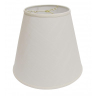 Cloth & Wire Deep Cone Hardback Lampshade with Washer Fitter, White Fabric Lampshade for Table Lamps, Natural Linen, 9" Top x 16" Bottom x 14" Height