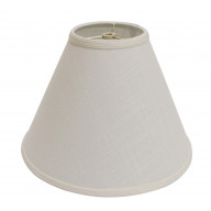 Cloth & Wire Deep Cone Hardback Lampshade with Washer Fitter, Off White Fabric Lampshade for Table Lamps, Natural Linen, 5" Top x 15" Bottom x 10" Height