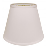 Cloth & Wire Deep Empire Hardback No Slub Lampshade with Washer Fitter, White Natural Fabric Lampshade for Table Lamps, 9" Top x 16" Bottom x 12" Height