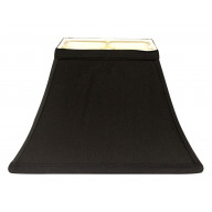 Slant Rectangle Bell Hardback Lampshade with Washer Fitter, Black (with white lining)
