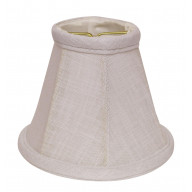 Slant Linen Chandelier Lampshade with Flame Clip, White (Set of 6)