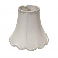 Slant Scallop Bell Softback Lampshade with Washer Fitter, White