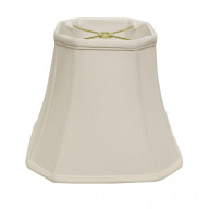 Slant Cut Corner Square Bell Softback Lampshade with Washer Fitter, White