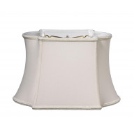 Cloth & Wire Fancy Oblong Softback Lampshade with Washer Fitter, Cream Color Natural Fabric Lampshade for Table Lamps, 7.25x11.375" Top x 8.875x14" Bottom x 8.875" Height