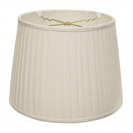 Slant Modified Empire Linen Side Pleat Softback Lampshade with Washer Fitter, White
