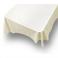 Solid color vinyl tablecloth with polyester flannel backing, size 52