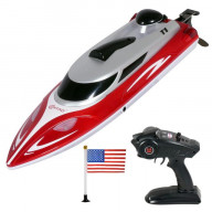 Contixo T1 RC Boat - Remote Control Racing Sport Speedboat - Perfect for Swimming Pool Toy Ship/Lakes/Rivers/Great for Kid Pool Toy - RC Boats for Adults and Kids - Recreational Hobby Best Gift-Red