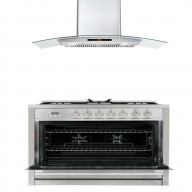 Commercial-Style 36 In. 3.8 Cu. Ft. Single Oven Dual Fuel Range With 36 In. Ducted Wall Mount Range Hood In Stainless Steel With Touch Controls, Led Lighting And Permanent Filters