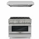 Commercial-Style 36 In. 4.5 Cu. Ft. Gas Range With Professional Style Range Hood Capacity Of 900 Cubic Feet Per Minute