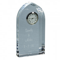 OPTIC CRYSTAL ARCHED CLOCK, 6