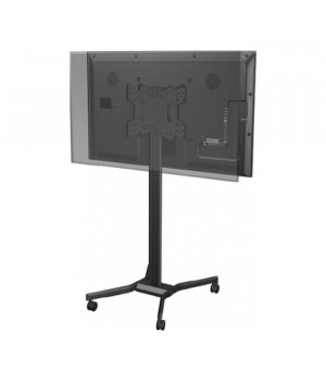 Mobile back-to-back display cart with height and tilt adjustment for 32