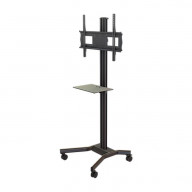 Mobile cart with metal shelf, height and tilt adjustment for 37