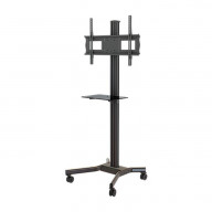 Mobile cart with tempered glass shelf, height and tilt adjustment for 37
