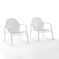 Griffith 2Pc Outdoor Rocking Chair Set - White Gloss