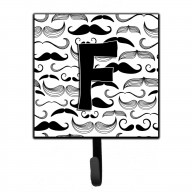 Caroline's Treasures CJ2009-FSH4 Letter F Moustache Initial Leash or Key Holder, Small, Multicolor